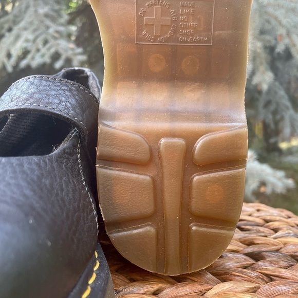 Dr Martens 12277 Black Leather Chunky Gum Sole Y2K Boho Platform Mary Janes 10.5 - Picture 10 of 12